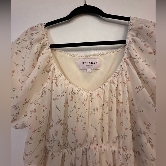 Jessakae Cream Floral Midi Dress - Picture 2 of 3